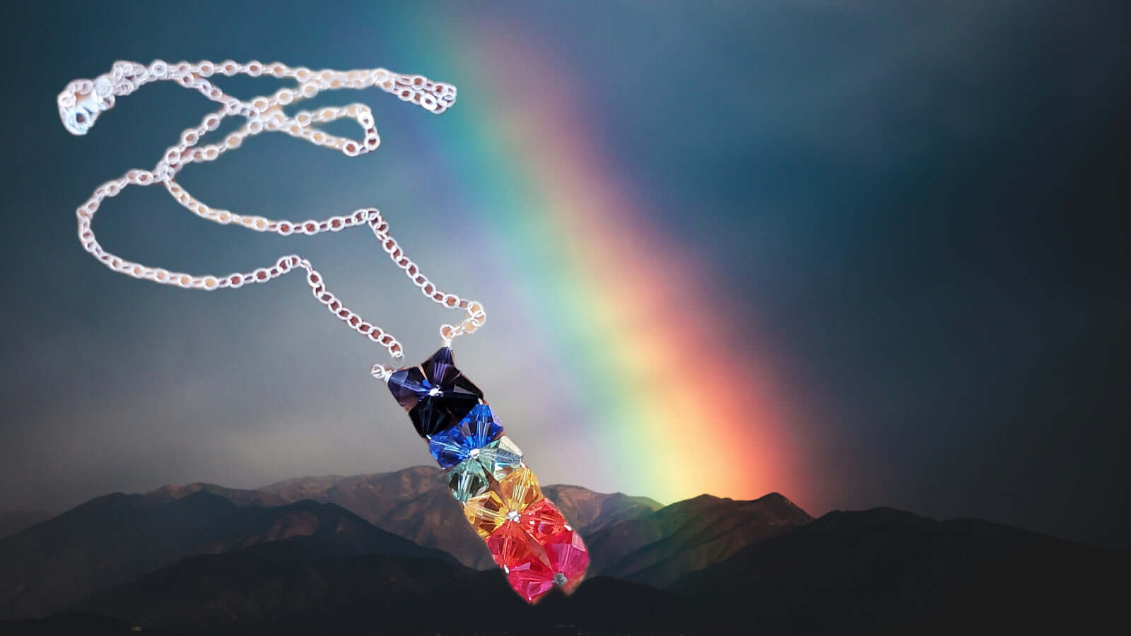 True Rainbow Color Crystal Rock Candy Necklace – Alexa Martha Designs
