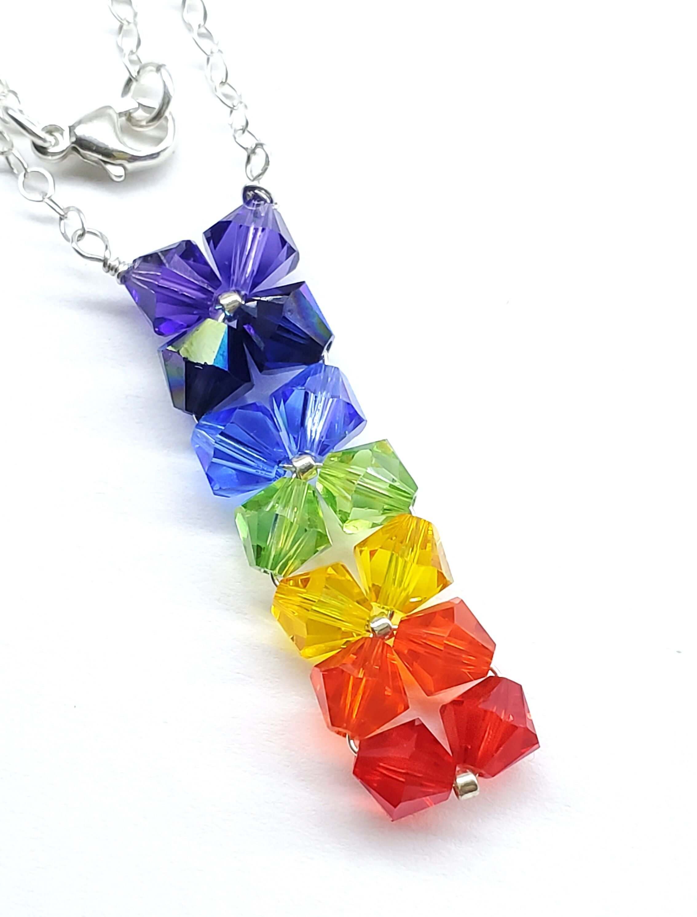 True Rainbow Color Crystal Rock Candy Necklace – Alexa Martha Designs