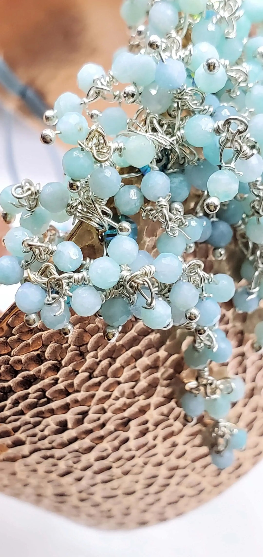AMD1303Handmade Turquoise Dangle Hammered Copper Cuff StatementJewelryBracelet$ 74.00Alexa Martha Designs