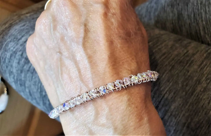 AMD1235Handmade Two Metal Bangle - Silver Copper Swarovski CrystalJewelryBracelet$ 114.00Alexa Martha Designs