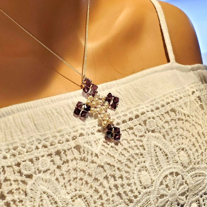 AMD1193Handmade Vintage Bead Cross Necklace -Only OneJewelryNecklace$ 119.00Alexa Martha Designs