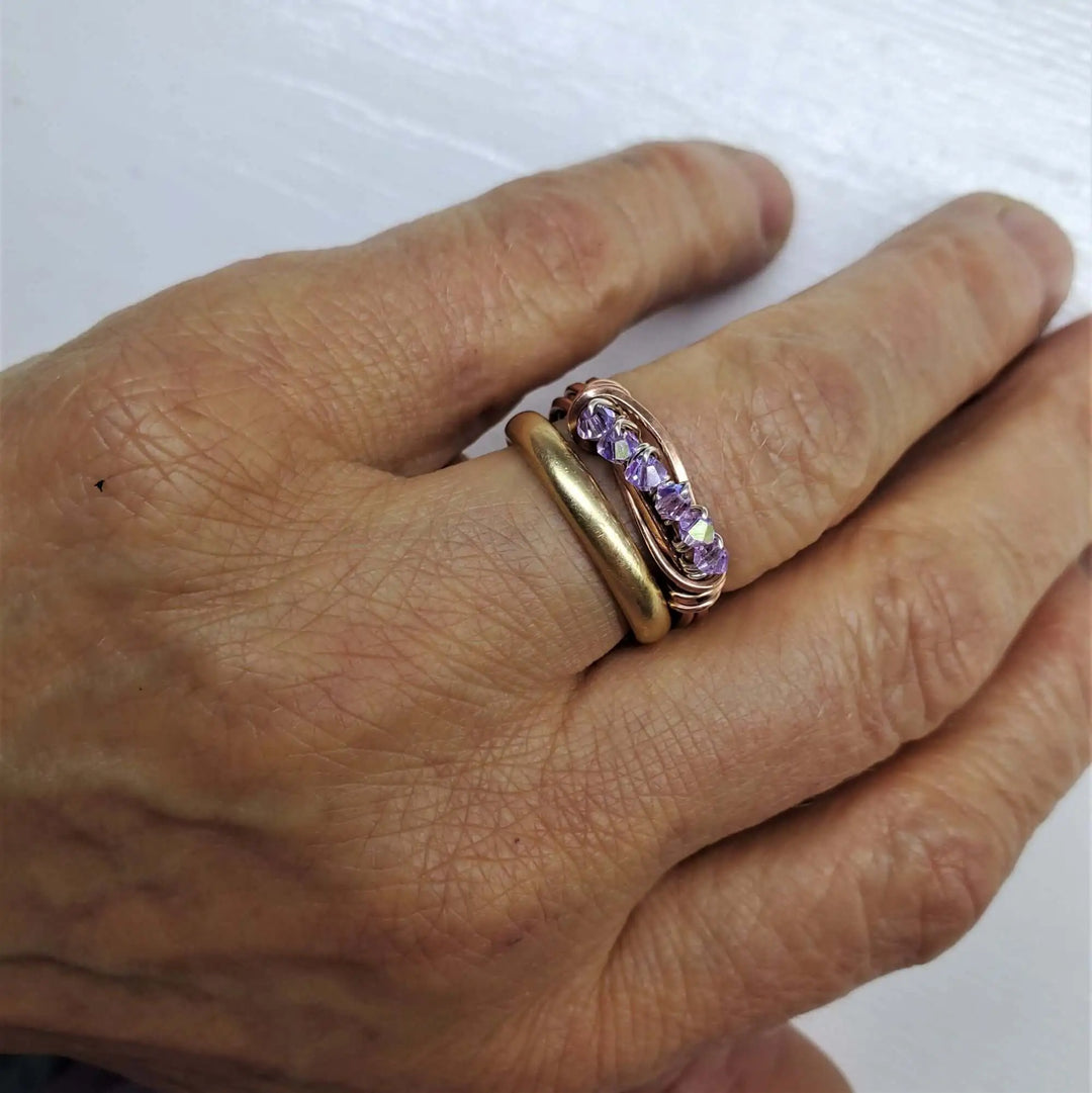 AMD1244Handmade Birthstone Crystal Ring Copper - 12 ColorsJewelryRing$ 34.00Alexa Martha Designs