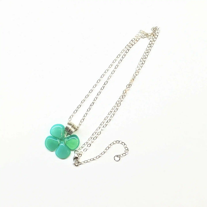 AMD1005 Mint Green Beaded Sterling Silver Clover NecklaceJewelryNecklace$ 56.00Alexa Martha Designs