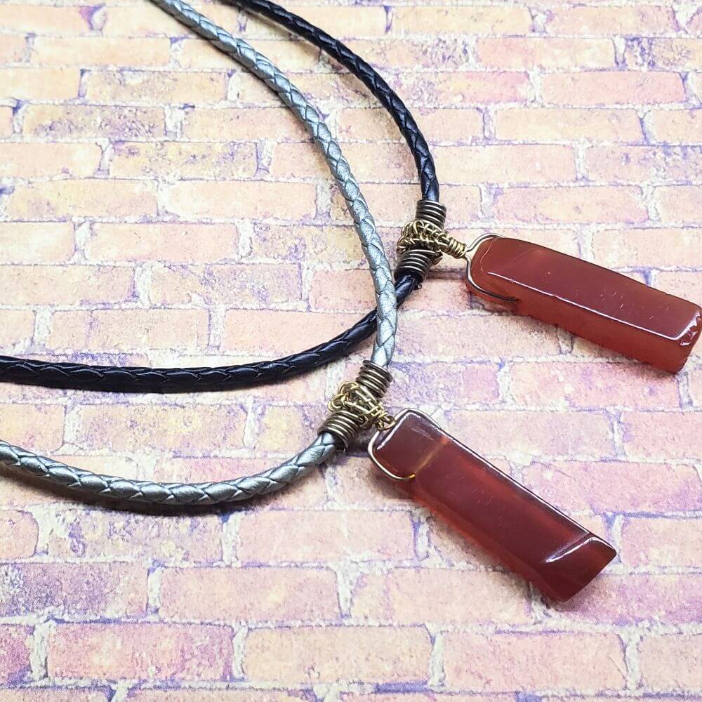 AMD1340Handmade Wire Wrapped Rustic Raw Red Agate Bolo NecklaceNecklacesNecklace$ 50.00Alexa Martha Designs