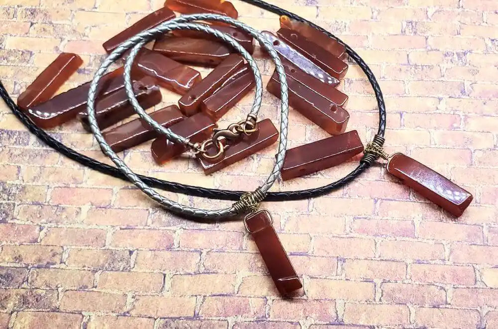 AMD1340Handmade Wire Wrapped Rustic Raw Red Agate Bolo NecklaceNecklacesNecklace$ 50.00Alexa Martha Designs