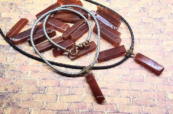 AMD1340Handmade Wire Wrapped Rustic Raw Red Agate Bolo NecklaceNecklacesNecklace$ 50.00Alexa Martha Designs