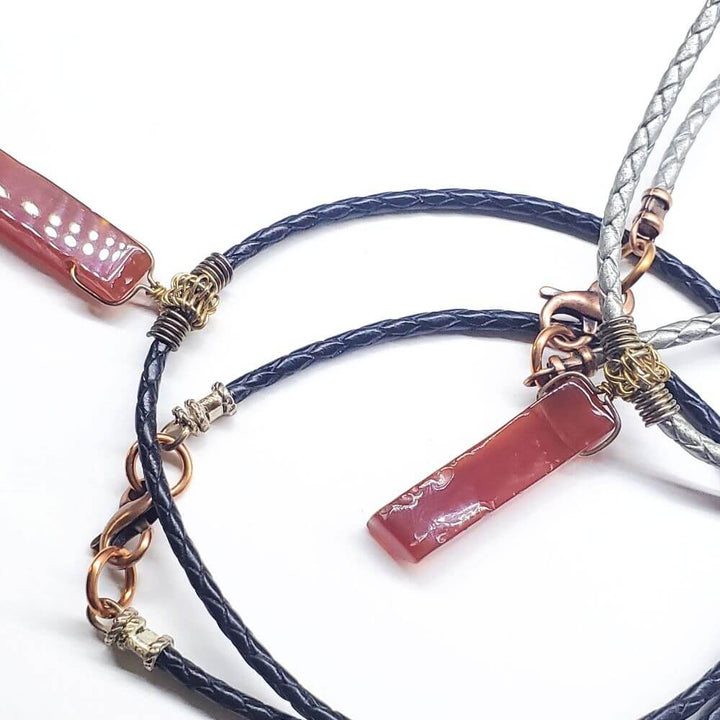 AMD1340Handmade Wire Wrapped Rustic Raw Red Agate Bolo NecklaceNecklacesNecklace$ 50.00Alexa Martha Designs