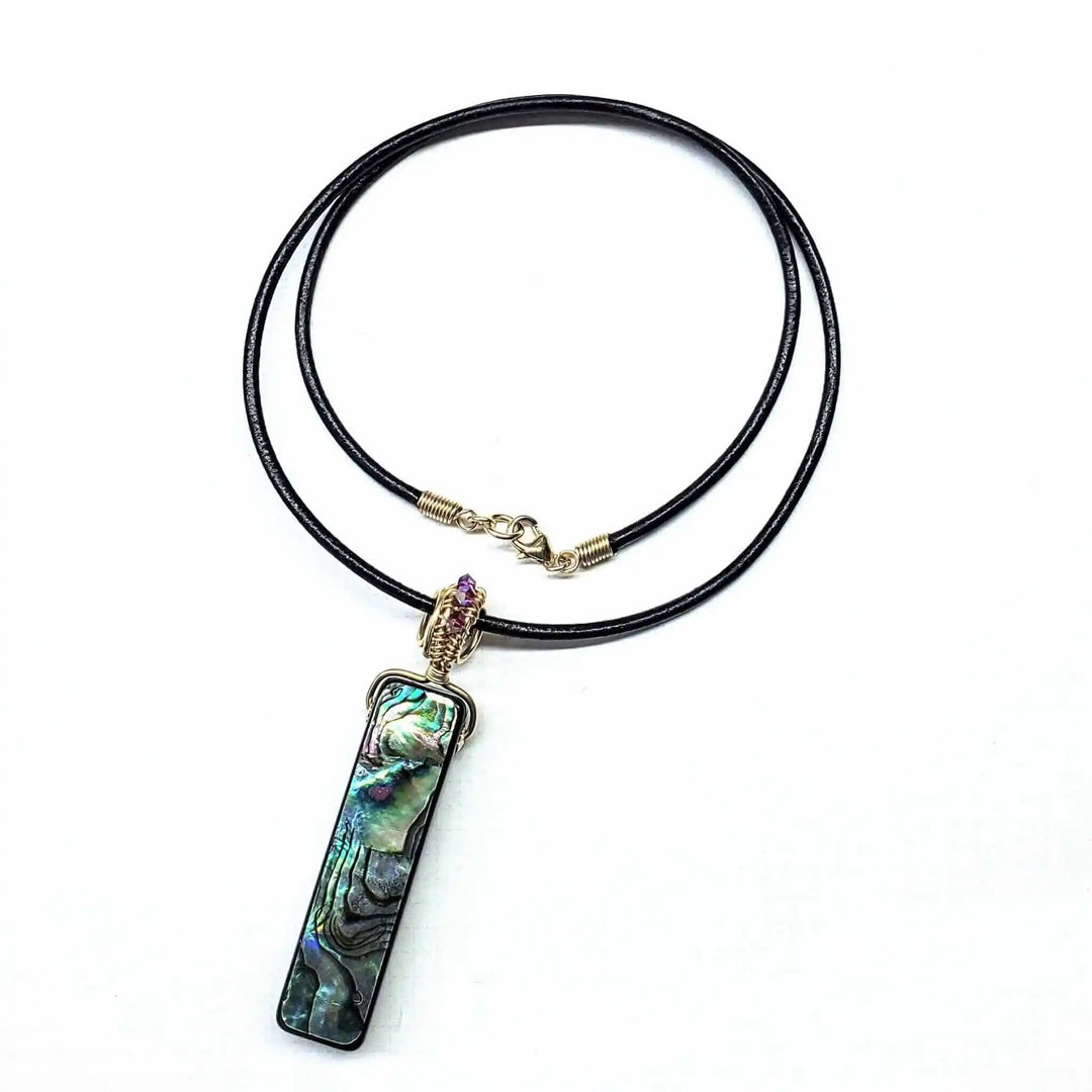 AMD1174Handmade Wire Wrapped Abalone Shell Necklace Multi ColoredJewelryNecklaces$ 83.00Alexa Martha Designs