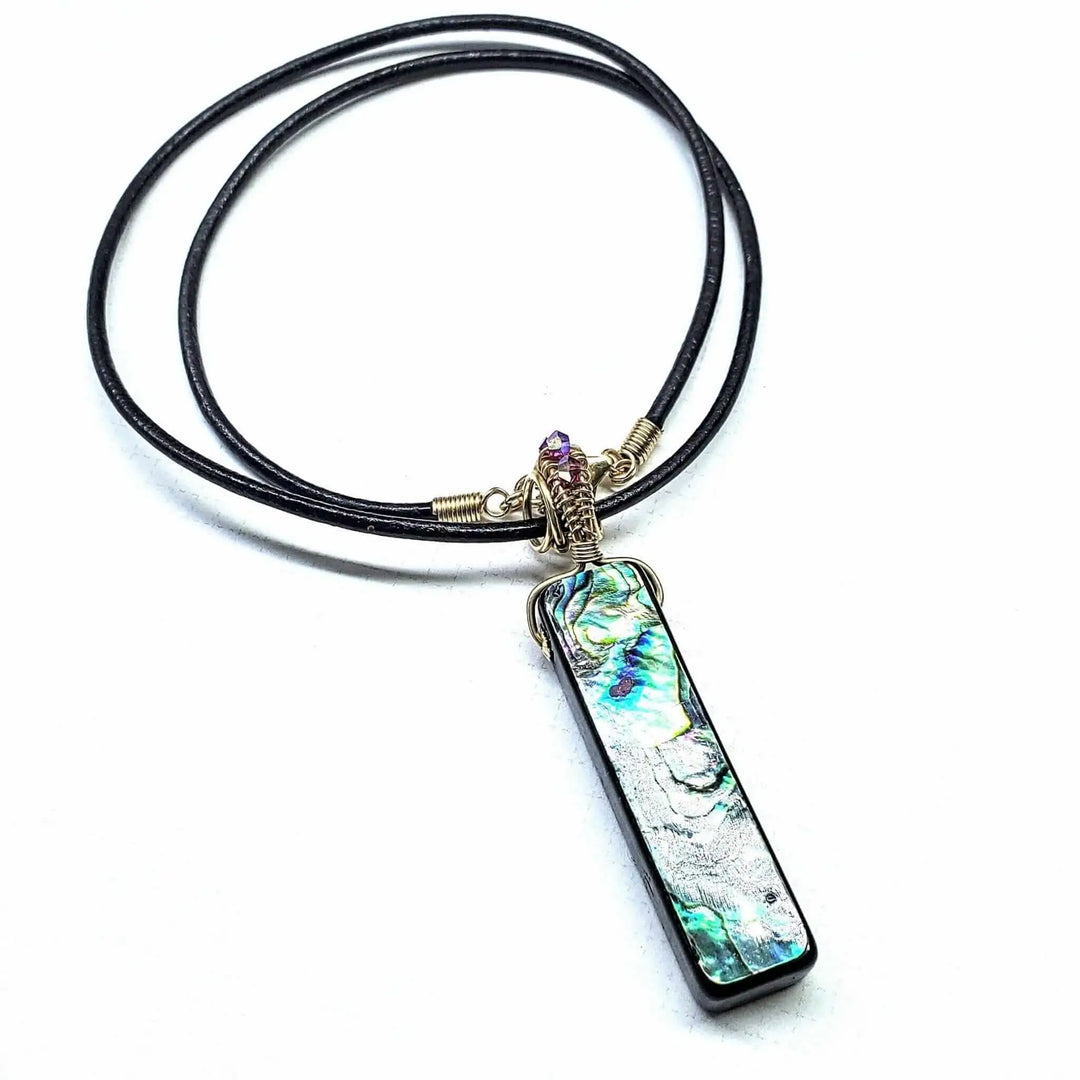 AMD1174Handmade Wire Wrapped Abalone Shell Necklace Multi ColoredJewelryNecklaces$ 83.00Alexa Martha Designs