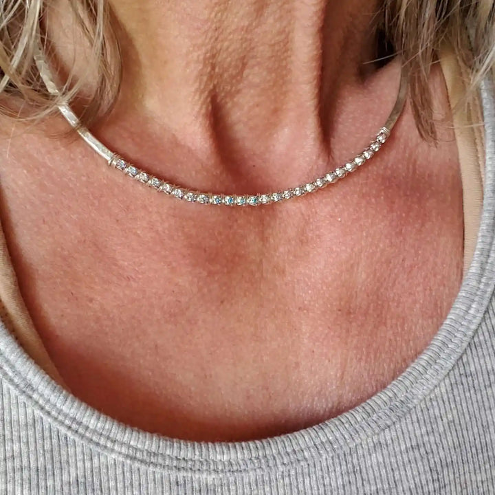 AMD131225 Year Anniversary Sterling Silver Crystal Choker GiftJewelryNecklace$ 185.00Alexa Martha Designs