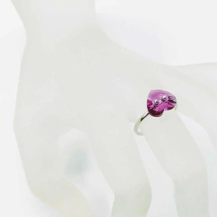 AMD1201Super Sparkly Sterling Silver Swarovski Crystal Heart Bling Ring JewelryRing$ 38.00Alexa Martha Designs