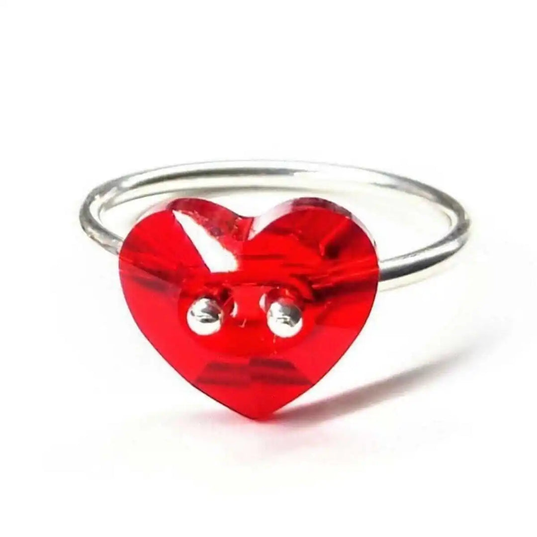 AMD1008Red Sparkly Sterling Silver Swarovski Crystal Heart Bling Ring JewelryRings$ 43.00Alexa Martha Designs