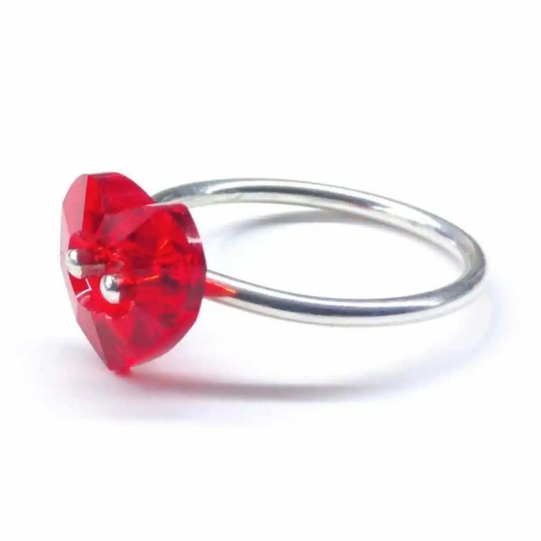AMD1008Red Sparkly Sterling Silver Swarovski Crystal Heart Bling Ring JewelryRings$ 43.00Alexa Martha Designs