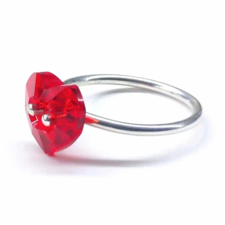 AMD1008Red Sparkly Sterling Silver Swarovski Crystal Heart Bling Ring JewelryRings$ 43.00Alexa Martha Designs