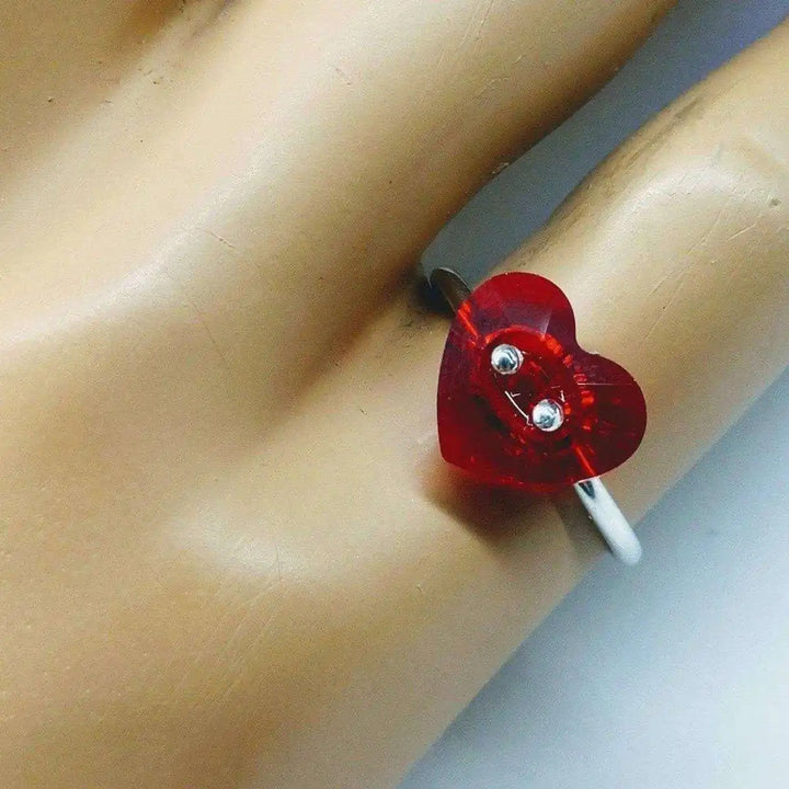 AMD1008Red Sparkly Sterling Silver Swarovski Crystal Heart Bling Ring JewelryRings$ 43.00Alexa Martha Designs