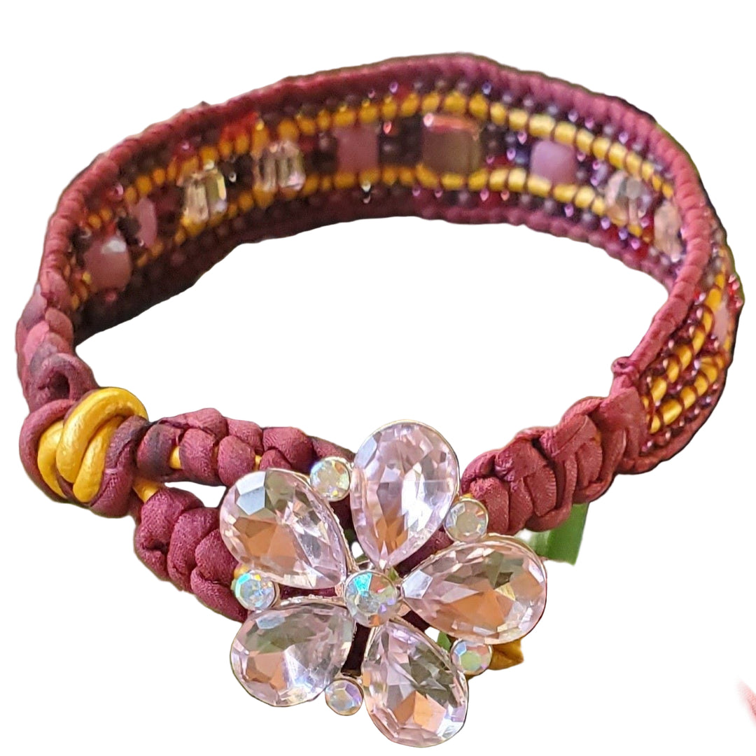 AMD1285Intricate Silk Leather Bead Woven Crystal Gemstone BraceletJewelryBracelet$ 157.00Alexa Martha Designs
