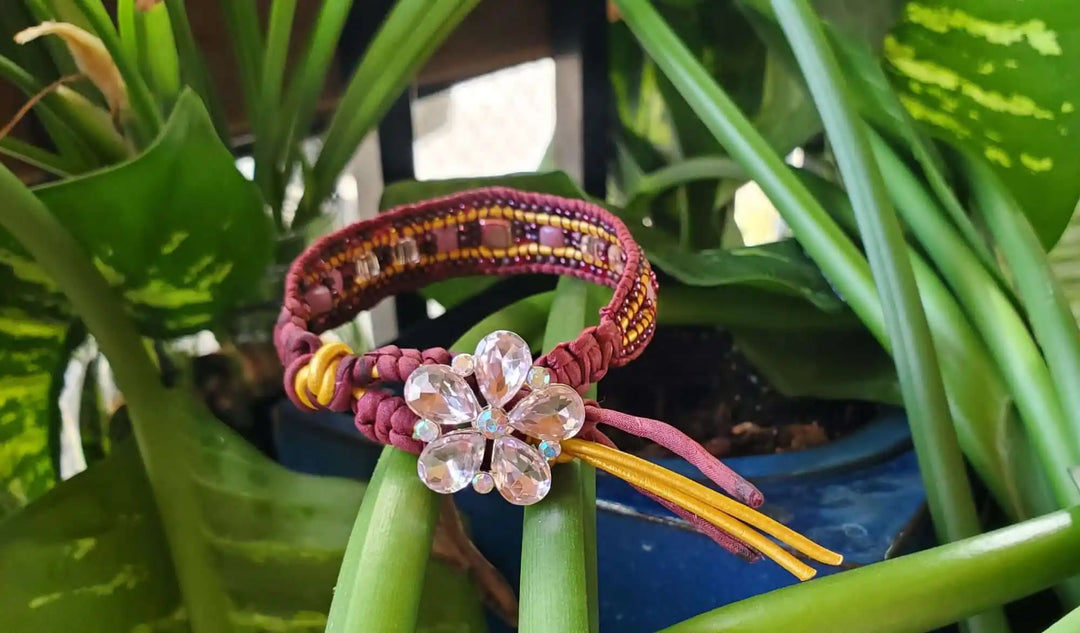 AMD1285Intricate Silk Leather Bead Woven Crystal Gemstone BraceletJewelryBracelet$ 157.00Alexa Martha Designs