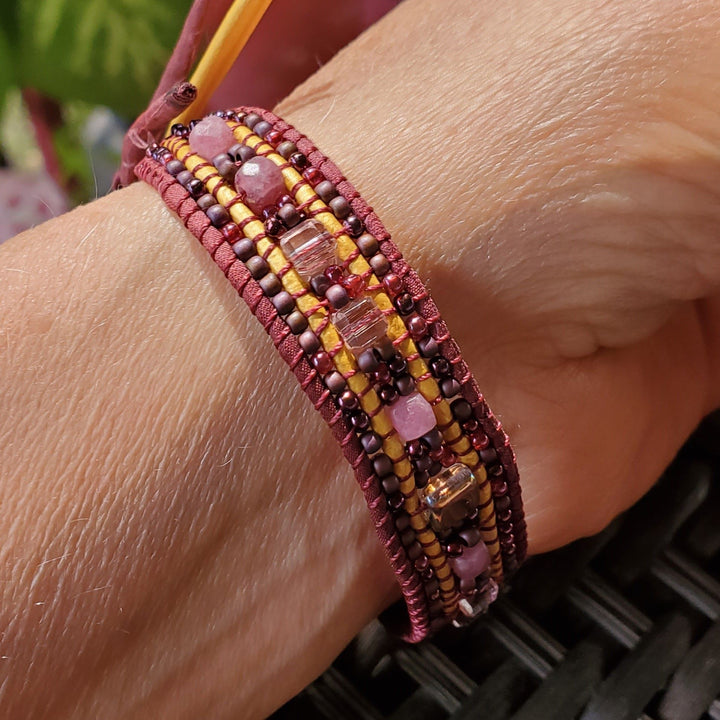 AMD1285Intricate Silk Leather Bead Woven Crystal Gemstone BraceletJewelryBracelet$ 157.00Alexa Martha Designs