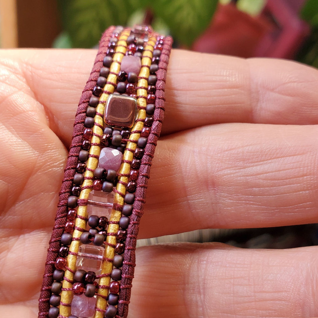 AMD1285Intricate Silk Leather Bead Woven Crystal Gemstone BraceletJewelryBracelet$ 157.00Alexa Martha Designs