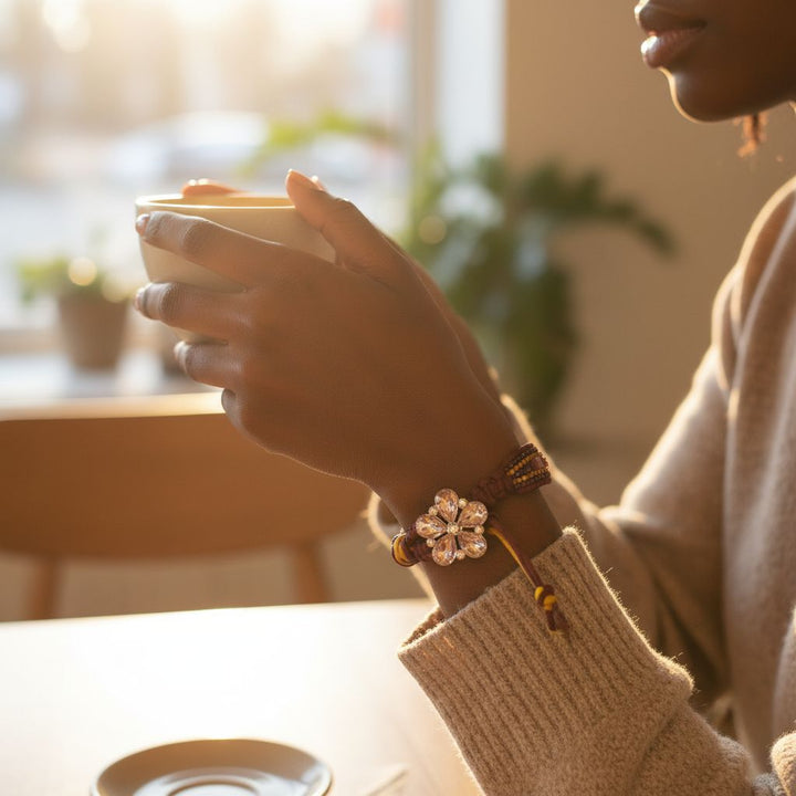 AMD1285Intricate Silk Leather Bead Woven Crystal Gemstone BraceletJewelryBracelet$ 157.00Alexa Martha Designs