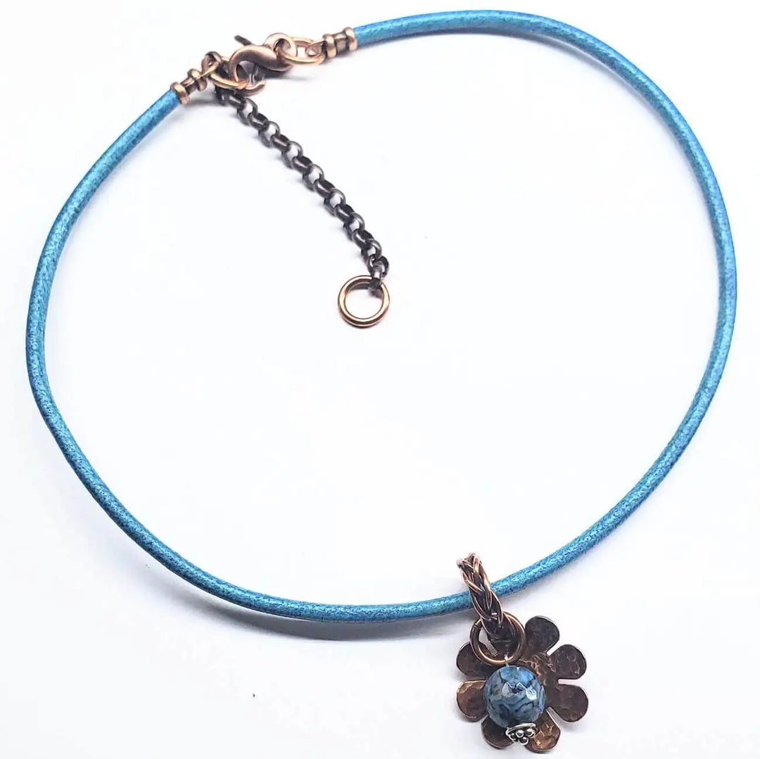 Large Braided Bail Larimar Blue Crazy Lace Bead PendantCharms &amp; PendantsChoker$ 55.00Alexa Martha Designs