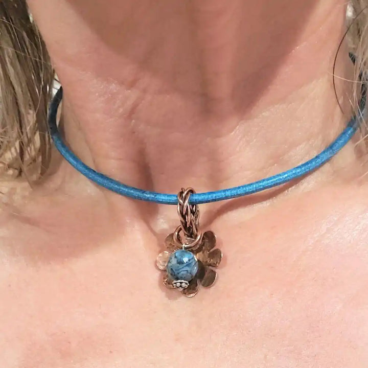 Large Braided Bail Larimar Blue Crazy Lace Bead PendantCharms &amp; PendantsChoker$ 55.00Alexa Martha Designs