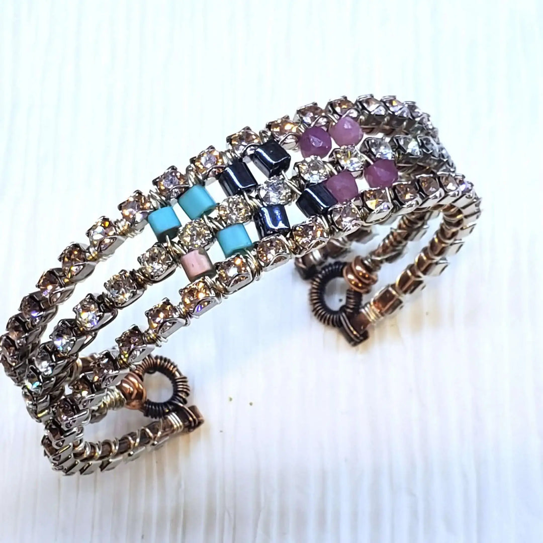 AMD1267Large Copper Wire Wrapped Crystal Gemstone Cuff - GlamJewelryBracelet$ 185.00Alexa Martha Designs