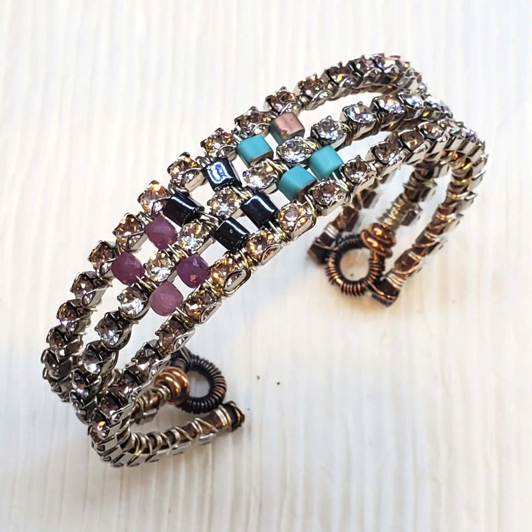 AMD1267Large Copper Wire Wrapped Crystal Gemstone Cuff - GlamJewelryBracelet$ 185.00Alexa Martha Designs