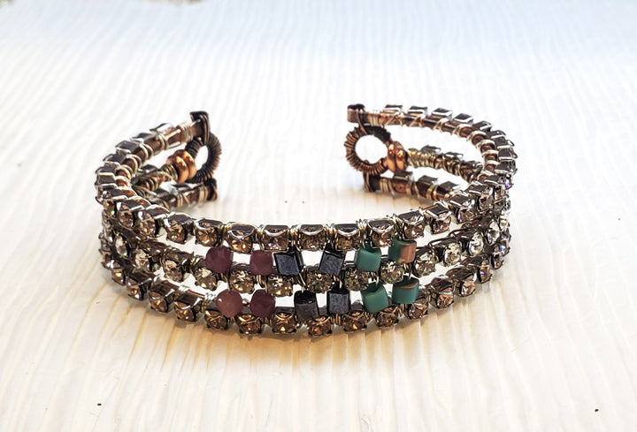 AMD1267Large Copper Wire Wrapped Crystal Gemstone Cuff - GlamJewelryBracelet$ 185.00Alexa Martha Designs