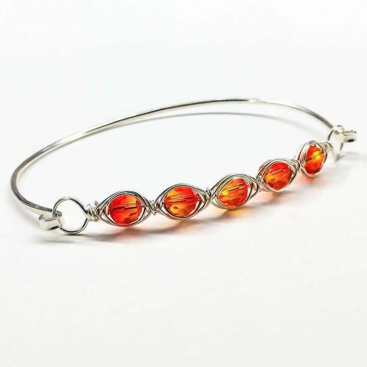 AMD1147-5 Large Wire Wrapped Silver Crystal Bar Bangle BraceletJewelryBracelet$ 61.00Alexa Martha Designs