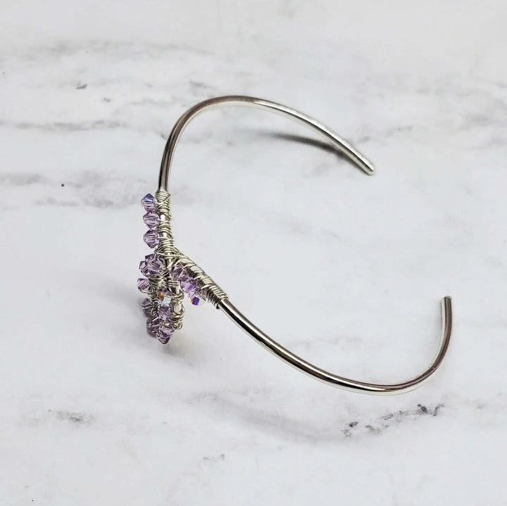 AMD1288Lavender Crystal Cancer Ribbon Awareness Bangle For CancersJewelryBracelet$ 84.00Alexa Martha Designs