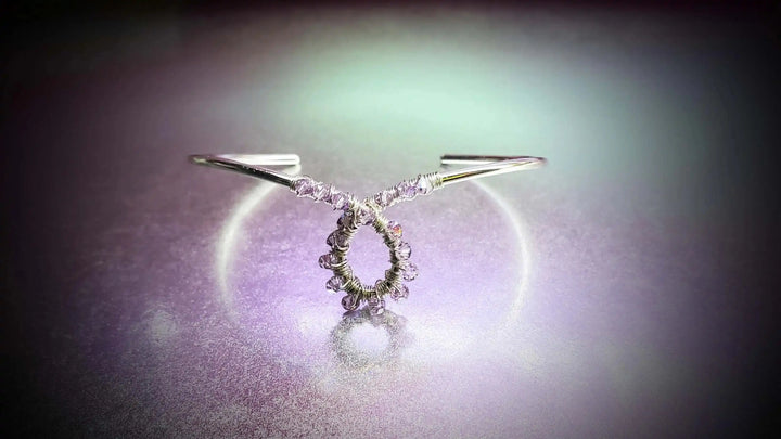 AMD1288Lavender Crystal Cancer Ribbon Awareness Bangle For CancersJewelryBracelet$ 84.00Alexa Martha Designs