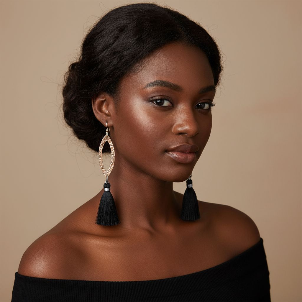 AMD1293-ALong Copper Embossed Silk Tassel Earrings Various ColorsEarringsEarrings$ 53.00Alexa Martha Designs