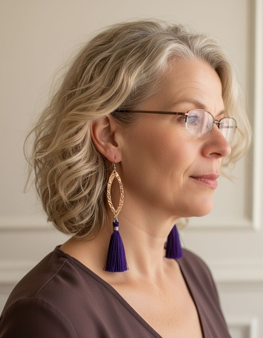 AMD1293-ALong Copper Embossed Silk Tassel Earrings Various ColorsEarringsEarrings$ 53.00Alexa Martha Designs