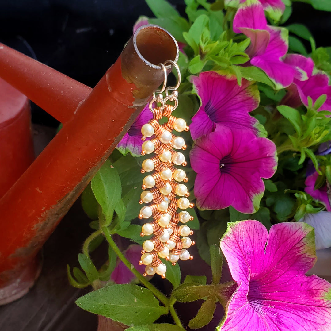 AMD1316-2Long Copper Coiled Braided Swarovski Crystal Pearl EarringsJewelryEarrings$ 69.00Alexa Martha Designs