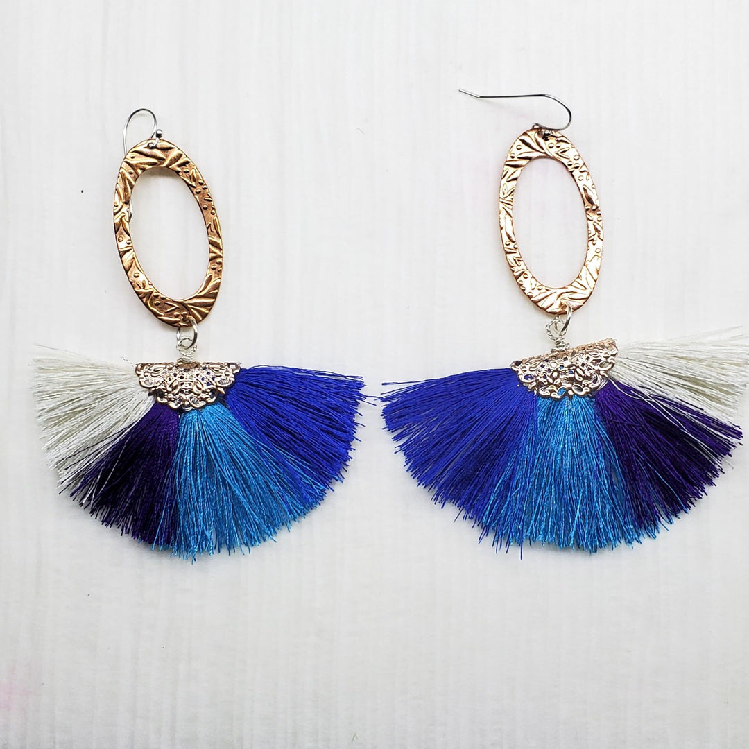 AMD1295Long Copper Embossed Silk Tassel Earrings - Unique StyleJewelryEarrings$ 57.00Alexa Martha Designs