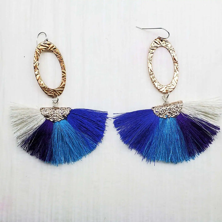 AMD1295Long Copper Embossed Silk Tassel Earrings - Unique StyleJewelryEarrings$ 57.00Alexa Martha Designs