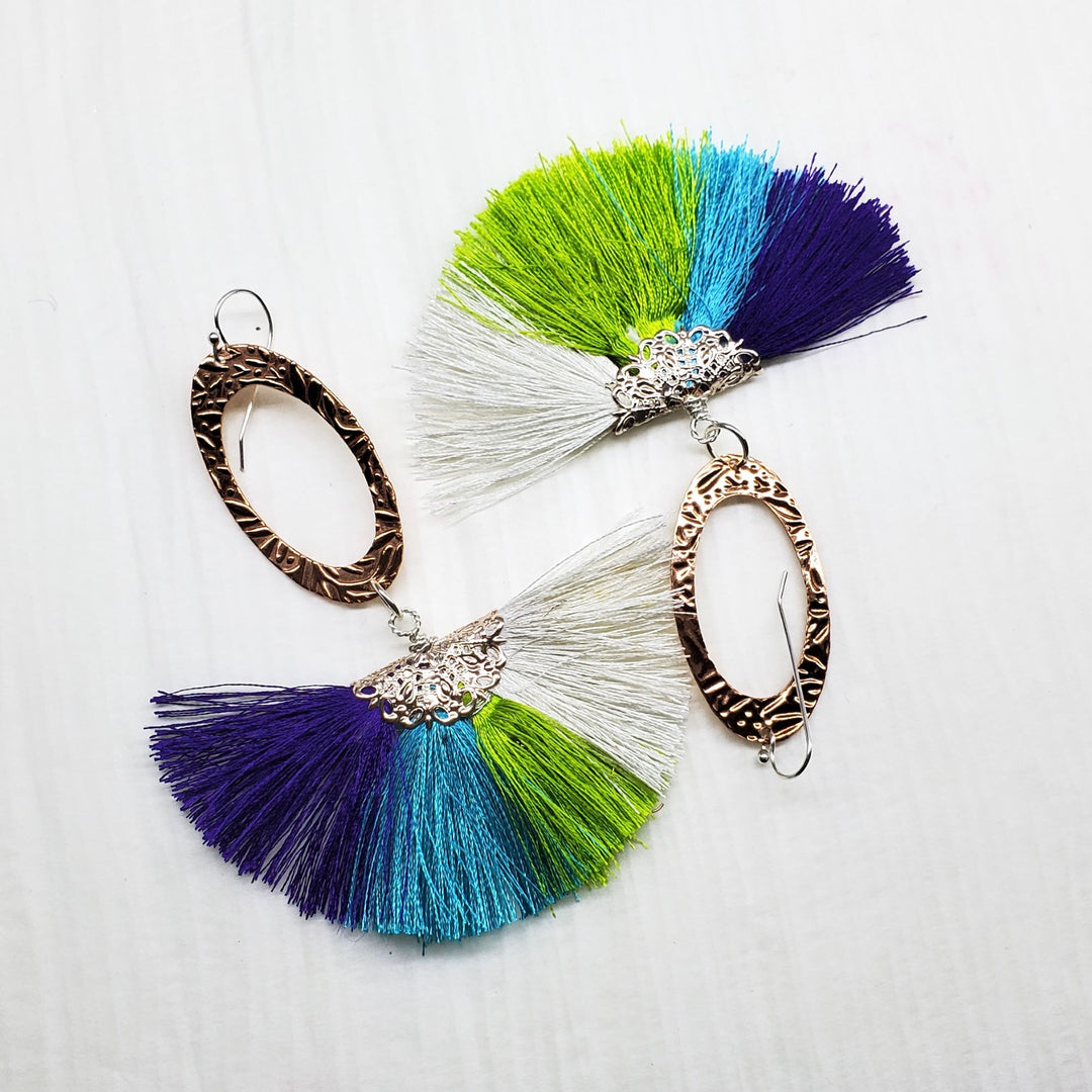 AMD1295Long Copper Embossed Silk Tassel Earrings - Unique StyleJewelryEarrings$ 57.00Alexa Martha Designs