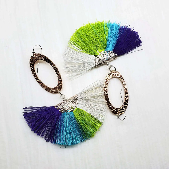 AMD1295Long Copper Embossed Silk Tassel Earrings - Unique StyleJewelryEarrings$ 57.00Alexa Martha Designs