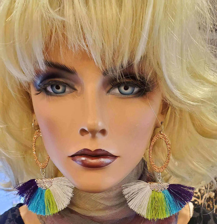 AMD1295Long Copper Embossed Silk Tassel Earrings - Unique StyleJewelryEarrings$ 57.00Alexa Martha Designs