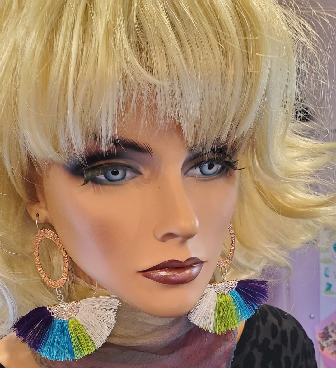 AMD1295Long Copper Embossed Silk Tassel Earrings - Unique StyleJewelryEarrings$ 57.00Alexa Martha Designs