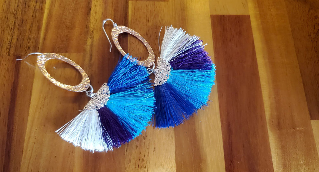 AMD1295Long Copper Embossed Silk Tassel Earrings - Unique StyleJewelryEarrings$ 57.00Alexa Martha Designs