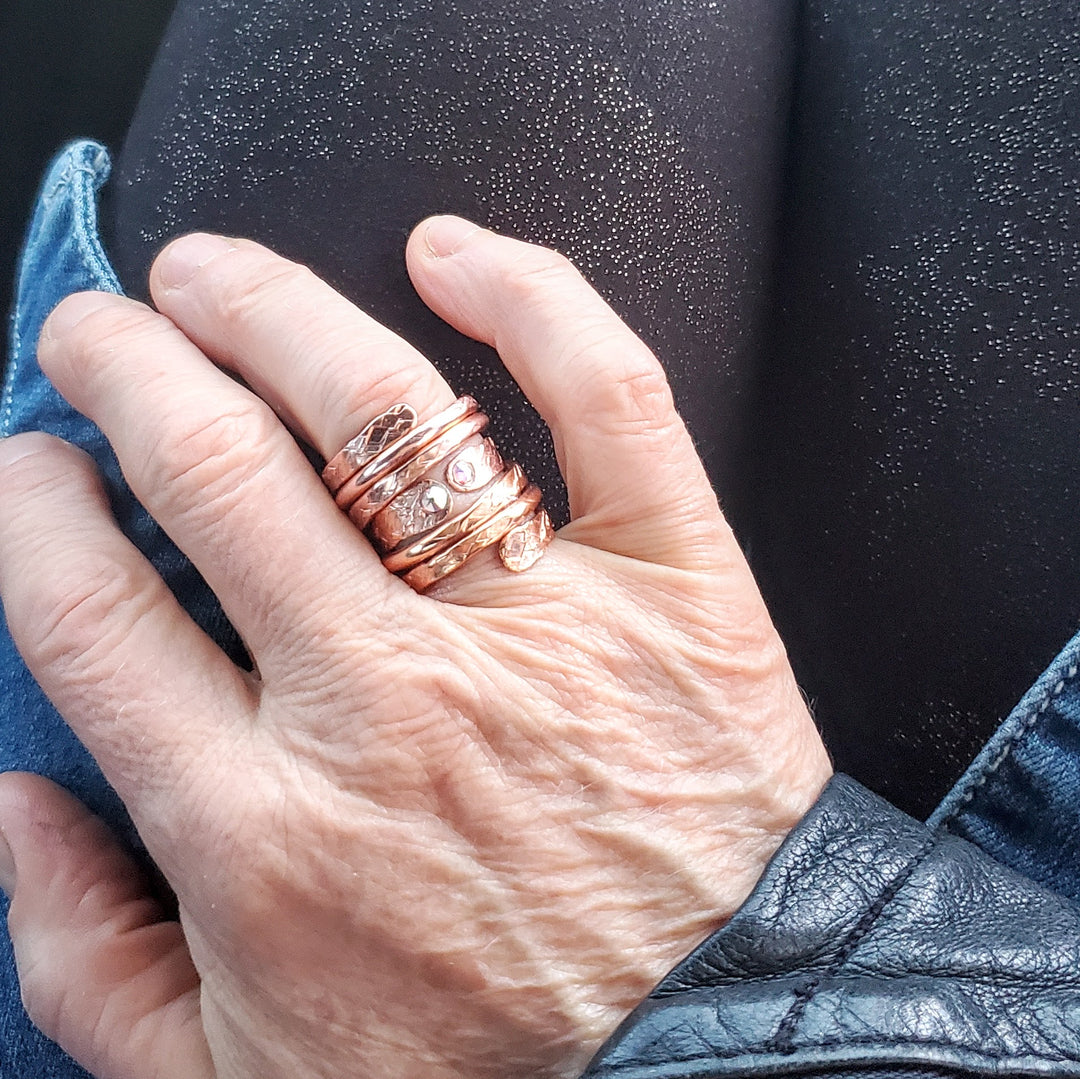 AMD1305Copper Crystal Wrap Ring Stackable - Unique DesignRingsRing$ 37.00Alexa Martha Designs