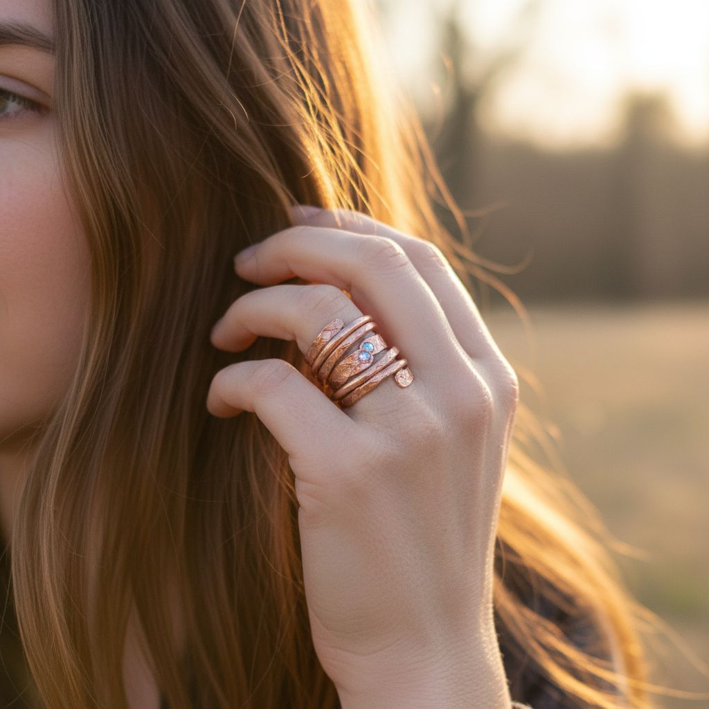 AMD1305Copper Crystal Wrap Ring Stackable - Unique DesignRingsRing$ 37.00Alexa Martha Designs