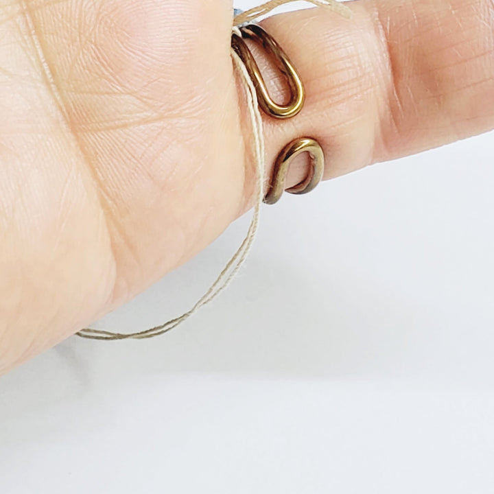 Adjustable Copper Aqua Crystal Bezel Shank Button Ring AS SEEN ON Asia Monet Ray