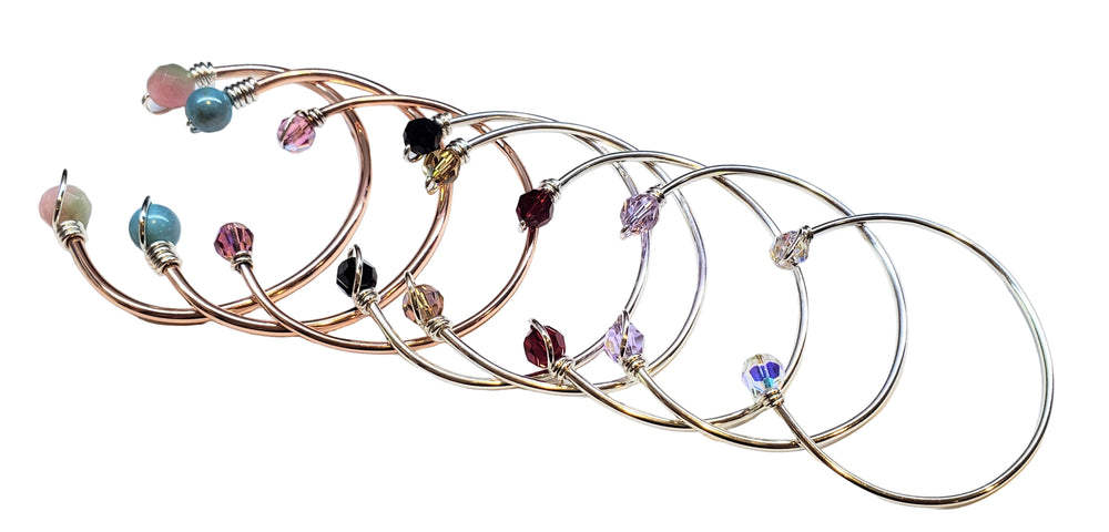 --AMD1331-AMD1331-2-AMD1331-3 Handmade Silver Wire Wrapped Bead Ball End Cuff Bangles - Bracelet - Alexa Martha Designs   9742356087088