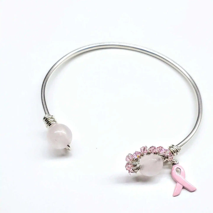 AMD1332Pink Crystal Breast Cancer Awareness Rose Quartz BeadBraceletsCuff Bracelet$ 113.00Alexa Martha Designs