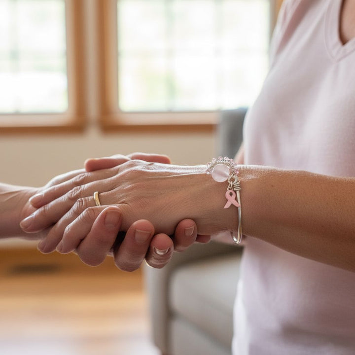 AMD1332Pink Crystal Breast Cancer Awareness Rose Quartz BeadBraceletsCuff Bracelet$ 113.00Alexa Martha Designs