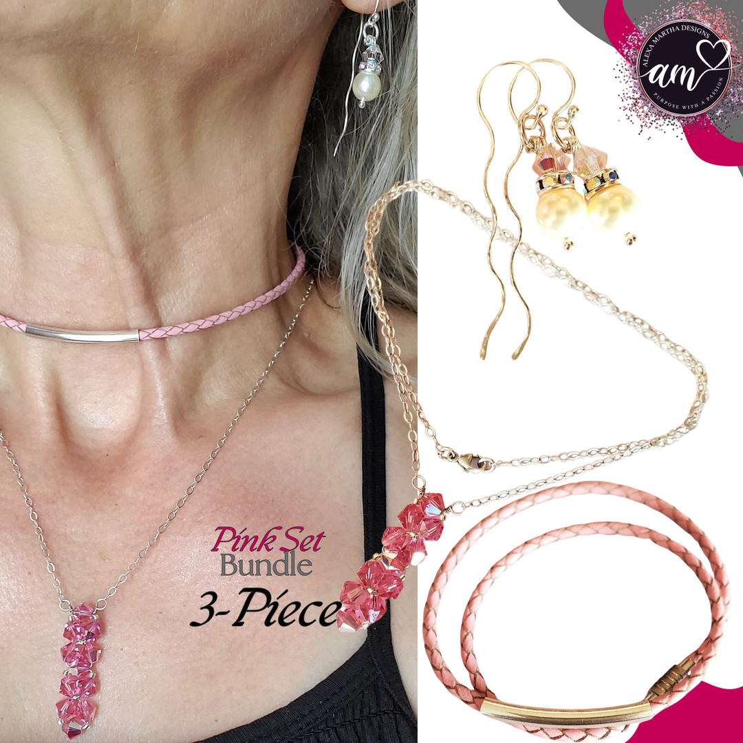 AMD2000Pink Necklace Choker Ear Threader Bundle - Luxe SetJewelry SetsJewelry Set$ 164.00Alexa Martha Designs