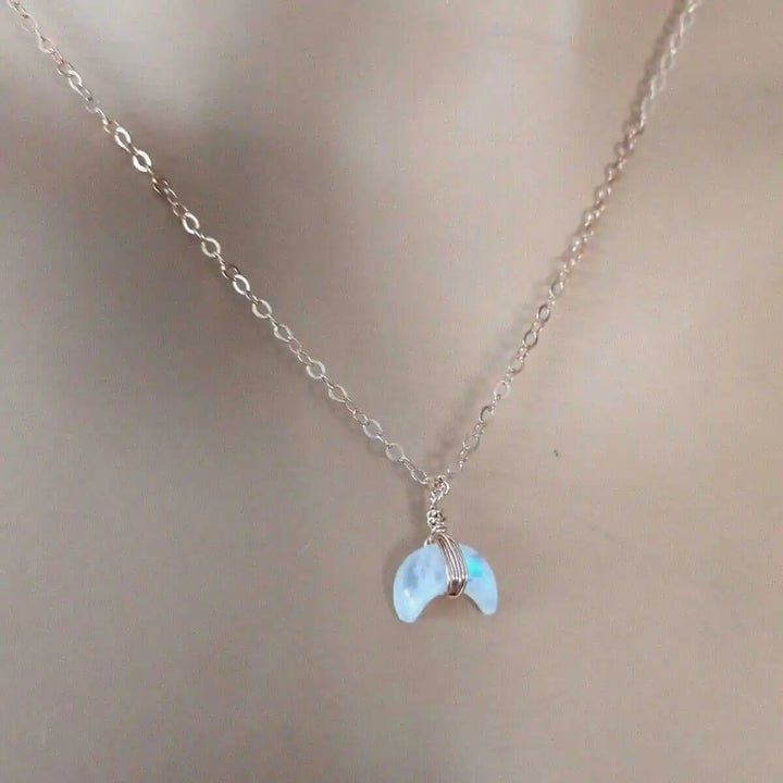 AMD1093Rose Gold Filled Wire Wrapped Crescent Moonstone NecklaceJewelryNecklaces$ 74.00Alexa Martha Designs